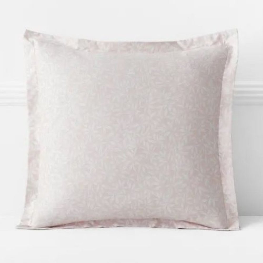 The Company Store Legends Hotel Stencil Leaf Botanical Sateen Pillow Sham-Euro